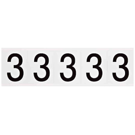 NumberLabel, Vinyl, 2-1/4inH, 1-3/4inW, PK5 MPN:9714-3