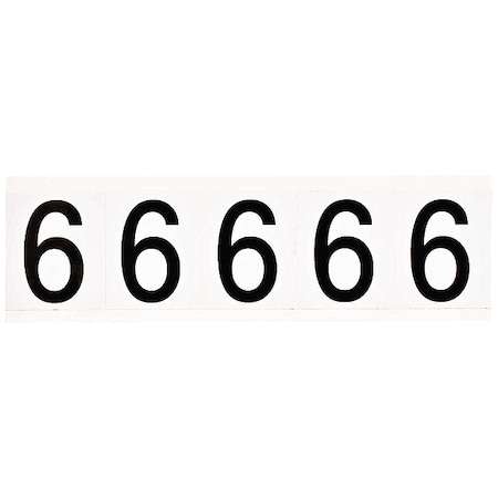 NumberLabel, Vinyl, 2-1/4inH, 1-3/4inW, PK5 MPN:9714-6