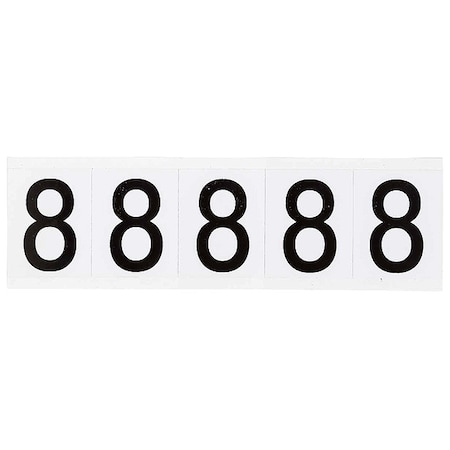 Number Label, 8, 2-1/4inHx1-13/16inW, Vinyl, PK5 MPN:9714-8
