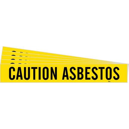 Pipe Marker, Black, Caution Asbestos, PK5, 97542-PK MPN:97542-PK