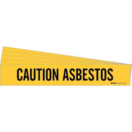 Pipe Marker, Black, Caution Asbestos, PK5, 97543-PK MPN:97543-PK