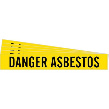 Pipe Marker, Black, Danger Asbestos, PK5, 97544-PK MPN:97544-PK