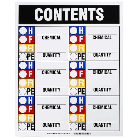 HMIG Rating Sign, 15 in Height, 12 in Width, Rectangle MPN:99189