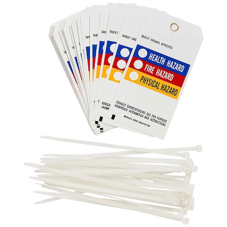 Tag, Target Organs Affected (HMIG Color Bar), Polyester, 3 in W, 5 3/4 in H MPN:99203