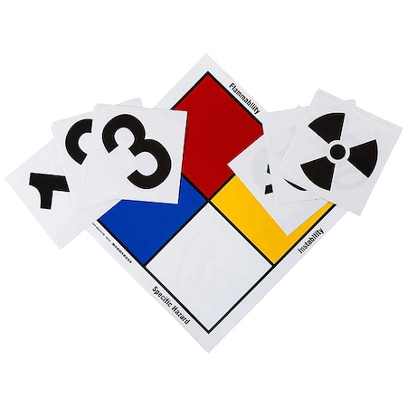 NFPA Sign Kit, Health Hazard Specific Hazard Fire Hazard Instability, 15 in W, 15 in H MPN:99444