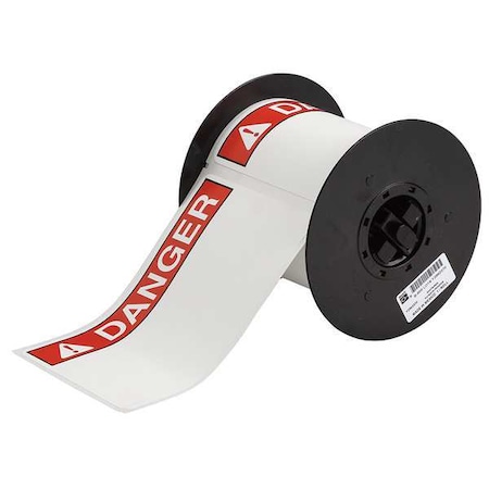 Label, White/Red, Labels/Roll: 100 MPN:B30-25-854-ANSIDA