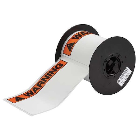 Label, Black/Orange, Labels/Roll: 100 MPN:B30-25-855-ANSIWA