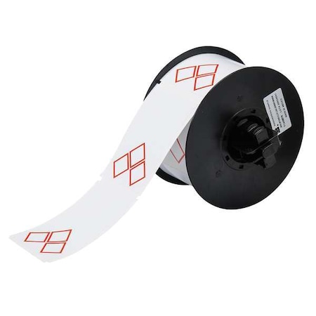 Thermal Transfer Label, Red on White, Labels/Roll: 340 MPN:B30-260-7569-CLP3A