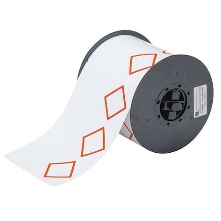 Thermal Transfer Label, Red on White, Labels/Roll: 200 MPN:B30-262-7569-CLP3B