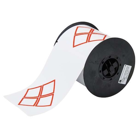 Thermal Transfer Label, Red on White, Labels/Roll: 200 MPN:B30-262-7569-CLP4B
