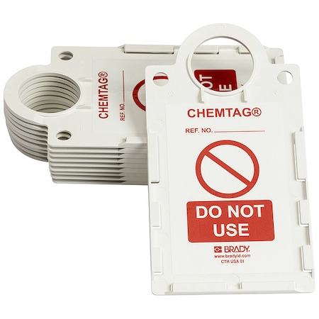Tag, Caution, Plastic, 11 1/4 in H x 6 in W, Red, White, Rectangle, 10 PK MPN:CHEM-CTHUSA01