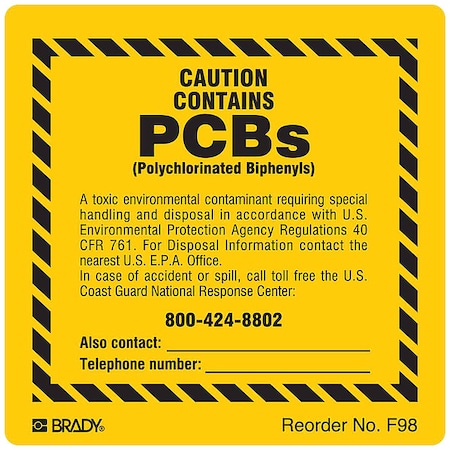 Label, PCB, Polystyrene, 10 in W, 14 in H MPN:F98LS