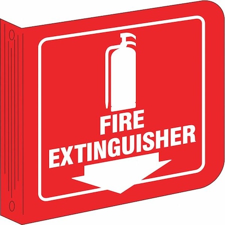 Fire Extinguisher Sign, 8 in Height, 8 in Width, Acrylic, Square, English MPN:L0FE15A