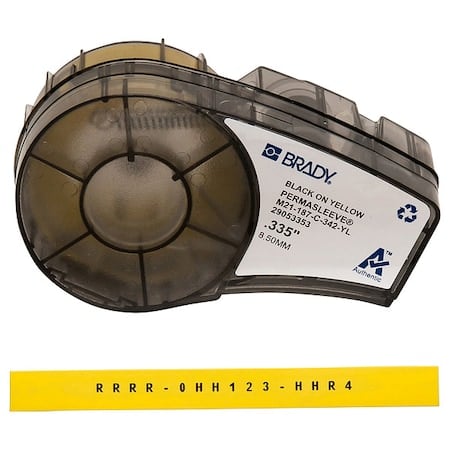 Yellow Heat Shrink Wire and Cable Labels for Brady M210 and M211, 3/16in dia MPN:M21-187-C-342-YL