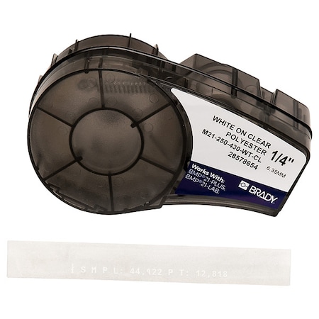 Harsh Environment Multi-Purpose Clear Polyester Labels for Brady M210 and M211, 0.25in MPN:M21-250-430-WT-CL