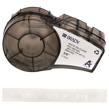 Harsh Environment Multi-Purpose Clear Polyester Labels for Brady M210 and M211, 0.375in MPN:M21-375-430-WT-CL