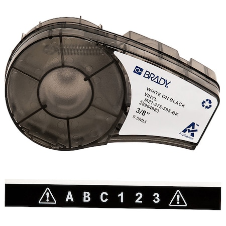 Black All Weather Vinyl Labels for Brady M210 and M211, 0.375in MPN:M21-375-595-BK