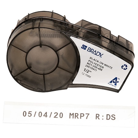 Solvent and Chemical Resistant Polyester Laboratory Labels for Brady M210 and M211, 0.5in MPN:M21-500-488