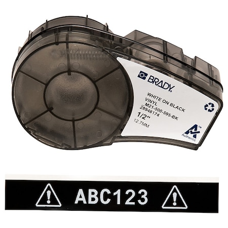 Black All Weather Vinyl Labels for Brady M210 and M211, 0.5in MPN:M21-500-595-BK
