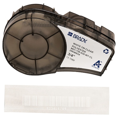 Harsh Environment Multi-Purpose Clear Polyester Labels for Brady M210 and M211, 0.75in MPN:M21-750-430-WT-CL
