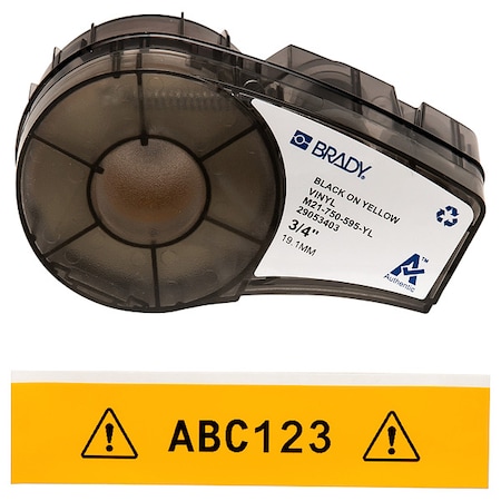 Yellow All Weather Vinyl Labels for Brady M210 and M211, 0.75in MPN:M21-750-595-YL