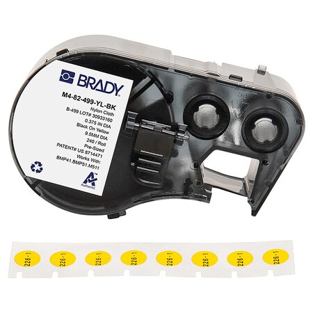 Label/RibbonCartridge, Yellow, 3/8inW MPN:M4-82-499-YL-BK