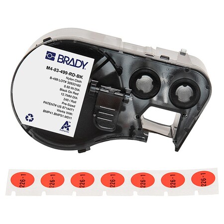 Label/RibbonCartridge, Red, Matte, 1/2inW MPN:M4-83-499-RD-BK