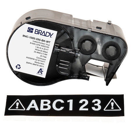 Label/Ribbon Cartridge, Black, Gloss, 1 in W MPN:M4C-1000-595-BK-WT