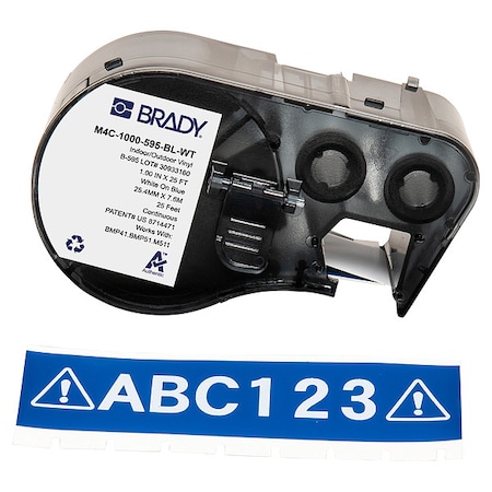 Label/Ribbon Cartridge, Blue, Gloss, 1 in W MPN:M4C-1000-595-BL-WT