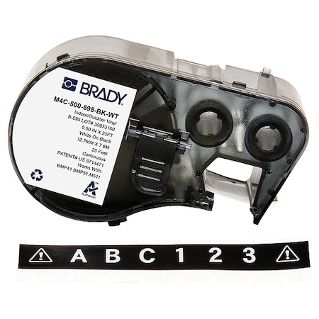 Label/Ribbon Cartridge, Black, Gloss, 1/2 in W MPN:M4C-500-595-BK-WT