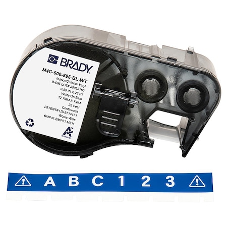 Label/RibbonCartridge, Blue, Gloss, 1/2inW MPN:M4C-500-595-BL-WT
