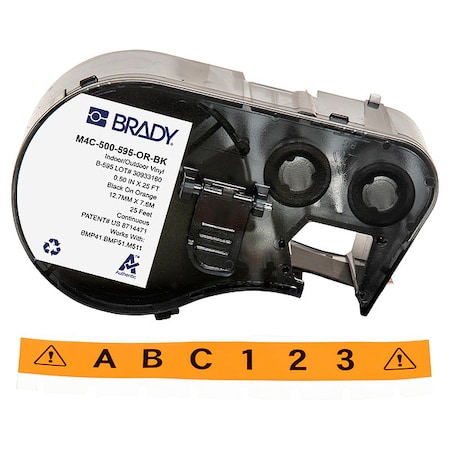 Label/RibbonCartridge, Orange, 1/2inW MPN:M4C-500-595-OR-BK