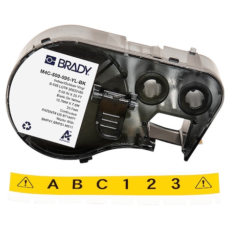 Label/Ribbon Cartridge, Yellow, 1/2 in W MPN:M4C-500-595-YL-BK