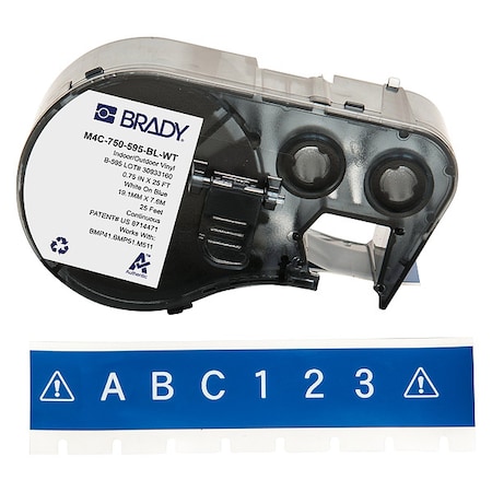 Label/RibbonCartridge, Blue, Gloss, 3/4inW MPN:M4C-750-595-BL-WT