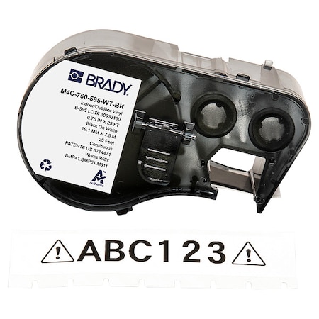 Label/Ribbon Cartridge, White, Gloss, 3/4 in W MPN:M4C-750-595-WT-BK