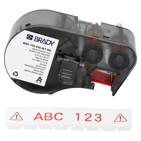 Label/RibbonCartridge, White, Gloss, 3/4inW MPN:M4C-750-595-WT-RD