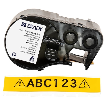 Label/Ribbon Cartridge, Yellow, 3/4 in W MPN:M4C-750-595-YL-BK