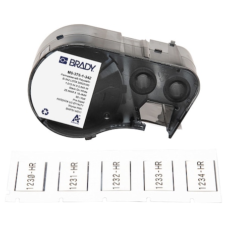 Sleeve Label, White, Polyolefin, 1 in W MPN:M5-375-1-342