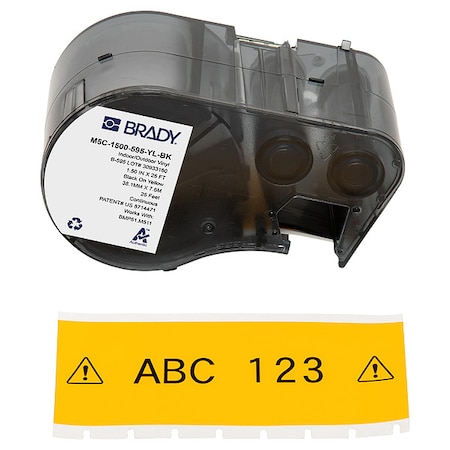 Label/Ribbon Cartridge, Yellow, 1-1/2 in W MPN:M5C-1500-595-YL-BK