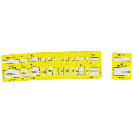 Tag, Inspection, Polyester, 1 3/4 in H x 1 1/4 in W, Black on Yellow, Rectangle, 100 PK MPN:MIC-MTIGP Y