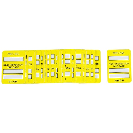Tag, Inspection, Polyester, 1 3/4 in H x 1 1/4 in W, Yellow on White, Rectangle, 100 PK MPN:MIC-MTIGPI Y