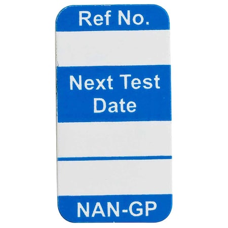 Tag, Nanotag Insert, Polyester, 1 21/64 in H x 45/64 in W, Blue on White, Rectangle, 100 PK MPN:NAN-GP B