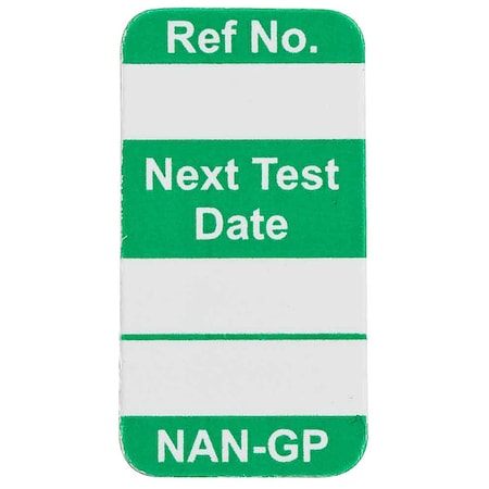 Tag, Nanotag Insert, Polyester, 1 5/16 in H x 45/64 in W, Green on White, Rectangle, 100 PK MPN:NAN-GP G