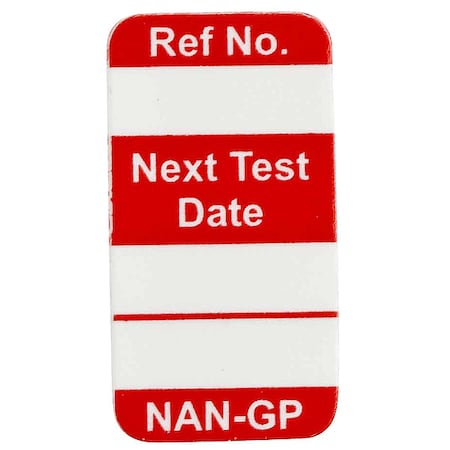 Tag, Nanotag Insert, Polyester, 1 5/16 in H x 45/64 in W, Red on White, Rectangle, 100 PK MPN:NAN-GP R