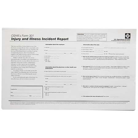 OSHA Forms, English, PK25 MPN:OR301E