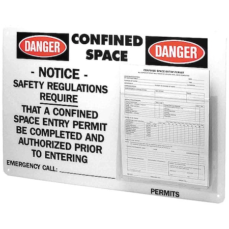 Confined Space Permit Center, 15 3/4 in Height, 23 1/2 in Width MPN:PC1