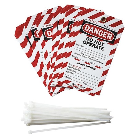 Danger, Do Not Operate Reason, 4 in W x 7 1/2 in H, Polyester 25 PK MPN:PLLT4