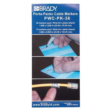 Wire Marker Book, Write-On, Laminatng, PK10 MPN:PWC-PK-36