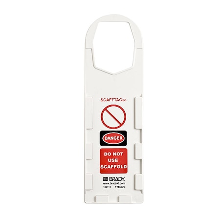 Tag, Inspection, Plastic, 11 3/4 in H x 3 1/2 in W, Black, Red on White, Rectangle, 10 PK MPN:SCAF-STH132