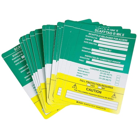 Tag, Maintenance, Polyester, 7 5/8 in H x 5 3/4 in W, Black, Yellow on White, Rectangle, 100 PK MPN:SCAF-STSI751